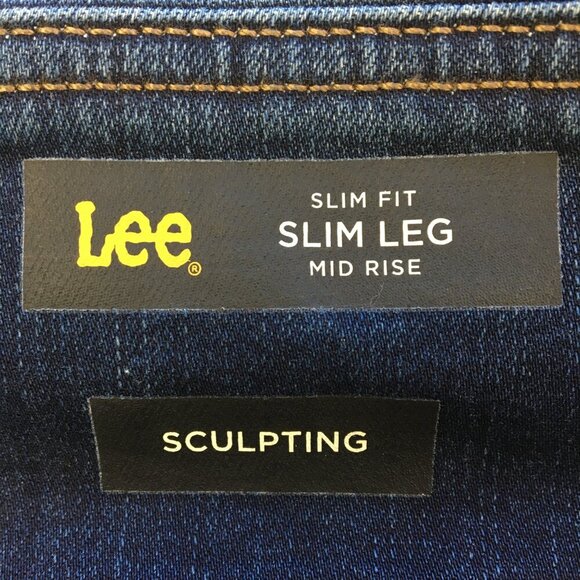 Lee Sculpting Mid Rise Dark Wash Slim Straight Leg Jeggings Size 24 EXCELLENT - Picture 8 of 8